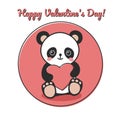 ÃÂ¡ute panda with hearts for valentine day.